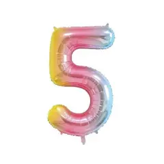 Wizardi 32" Rainbow Gradient Number Foil Balloon 5