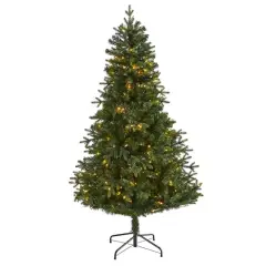 6ft. Pre-Lit Vermont Fir Artificial Christmas Tree with Clear LED Lights