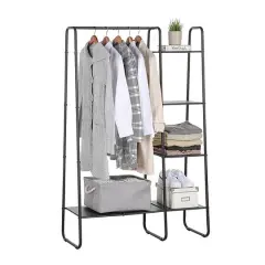 SunnyPoint 4-Tier Shelf Garment Rack Black