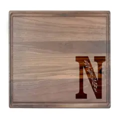 Floral Monogram Walnut Cutting Board N