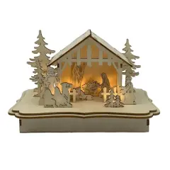 Santa's Workshop 5.4" LED Nativity Scene