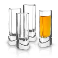 JoyJolt&reg; 1.5oz. Aqua Vitae Triangle Off Base Shot Glasses, 4ct.