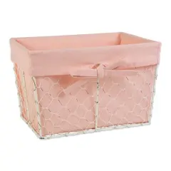 DII&reg; Blush Pink Lined Chicken Wire Basket Set