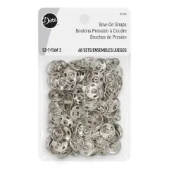 Dritz&reg; 1/2" Silver Sew-On Snaps, 48 Sets