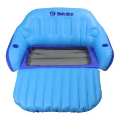 6ft. Inflatable Blue Love Seat Swimming Pool Float with Convertible Footrest