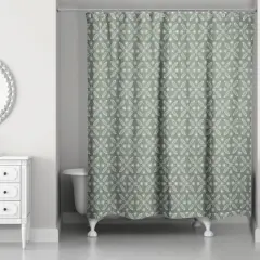 Starry Leaves Shower Curtain Sage