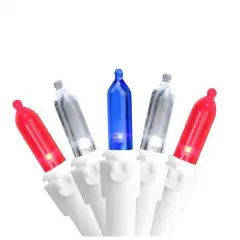 100ct. Red, White & Blue 4th of July LED Mini Light Set