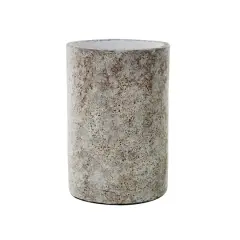 12" Brown Ceramic Wide Textured Vase