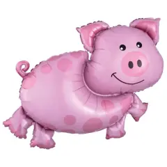 SuperShape&trade; 35" x 25" Pink Pig Shaped Foil Balloon