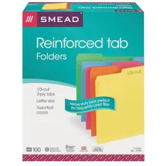 Smead&reg; Reinforced Tab File Folders, 100ct.