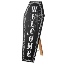 28" Halloween Welcome Standup Coffin Sign