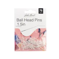 John Bead Must Have Findings 1.5" Ball Head Pins, 76ct. Silver