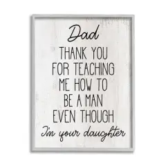 Stupell Industries Dad Thank You Phrase Family Daughter Humor Framed Giclee Art Gray