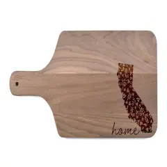 17" Floral Home State Walnut Paddle Cutting Board California