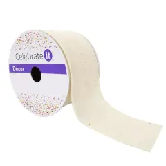 2.5" x 25ft. Muslin Wired Ribbon by Celebrate It&trade; D&eacute;cor