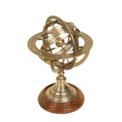 11" Brass Coastal Globe