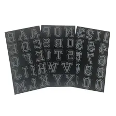 Iron-On Flocked Collegiate Letters & Numbers by Make Market&reg; Black