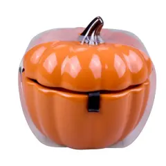 4.75" Orange Ceramic Pumpkin Cocotte by Makery&trade;
