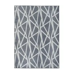 My Magic Carpet Intersections Washable Rug Slate Gray