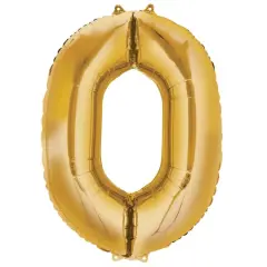 34" Gold Number Foil Balloon 0