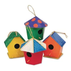 S&S&reg; Worldwide Paper Mache Mini Birdhouses Set