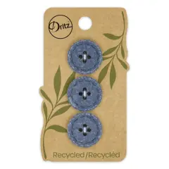 Dritz&reg; 20mm Recycled Cotton Round Stitch Button, 9ct. Blue