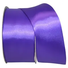 JAM Paper 2.5'' x 50yd. Double Face Satin Ribbon Purple Haze