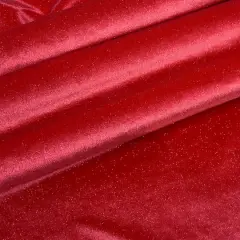 Feldman Red Sparkle Stretch Velvet Fabric