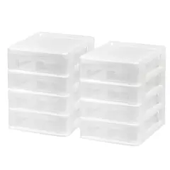 IRIS White 4-Drawer Compact Desktop System Set