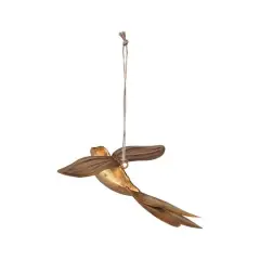 Hello Honey&reg; 7" Antique Gold Metal Bird Ornament