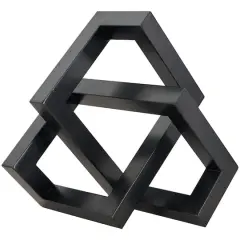 13.5" Iron Geometric Abstract Shaped Sculpture D&eacute;cor Black
