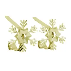Original MantleClip&reg; Gold Snowflake Icons Stocking Holders, 2ct.