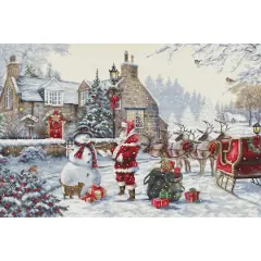 Luca-S Santa's Cottage Counted Cross Stitch Kit
