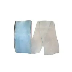 JAM Paper 1.5" x 25yd. Elegant Sheer Wired Ribbon Light Blue