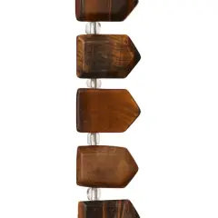 Brown Faceted Tiger's Eye Arrow Semi-Precious Beads by Bead Landing&trade;, 18mm