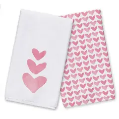 Watercolor Heart Tea Towel Set