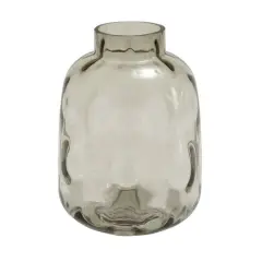 11" Gray Glass Coastal Vase