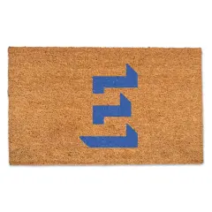 Blue Shadow Monogram Natural Coir Doormat E
