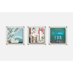 Wexel Art Gallery Wall Double Panel Acrylic Floating Frames Set of 3 Gold