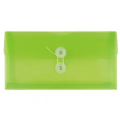 JAM Paper #10 Plastic Envelopes with Button & String Tie Closure, 12ct. Lime Green