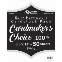 PA Paper&trade; Accents Cardmaker's Choice White 8.5" x 11" 100lb. Cardstock, 50 Sheets