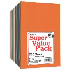 PA Paper&trade; Accents Super Value 5" x 7" Variety Pack Cardstock, 300 Sheets