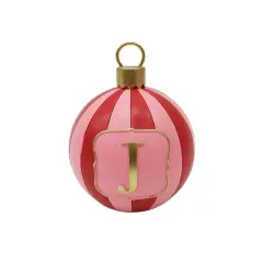 5" Striped Monogram Ball Ornament Tabletop D&eacute;cor by Ashland&reg; J