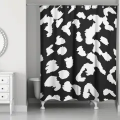 Leopard Shower Curtain Black/White