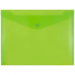 JAM Paper 9.75" x 13" Plastic Snap Closure Envelopes, 12ct. Lime Green