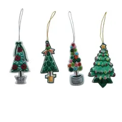Hello Honey&reg; 4.5" Beaded Cotton Velvet Tree Ornament Set