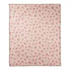 Daisy Pattern Coral Fleece Blanket Pink