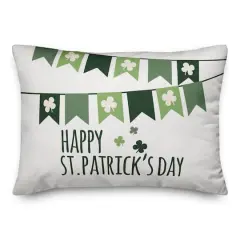 Happy St Pats Banner 14" x 20" Throw Pillow