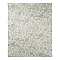 Blue Multicolor Shell Coral Fleece Blanket White