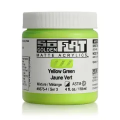 Golden&reg; SoFlat Matte Acrylic Paint, 4oz. Yellow Green